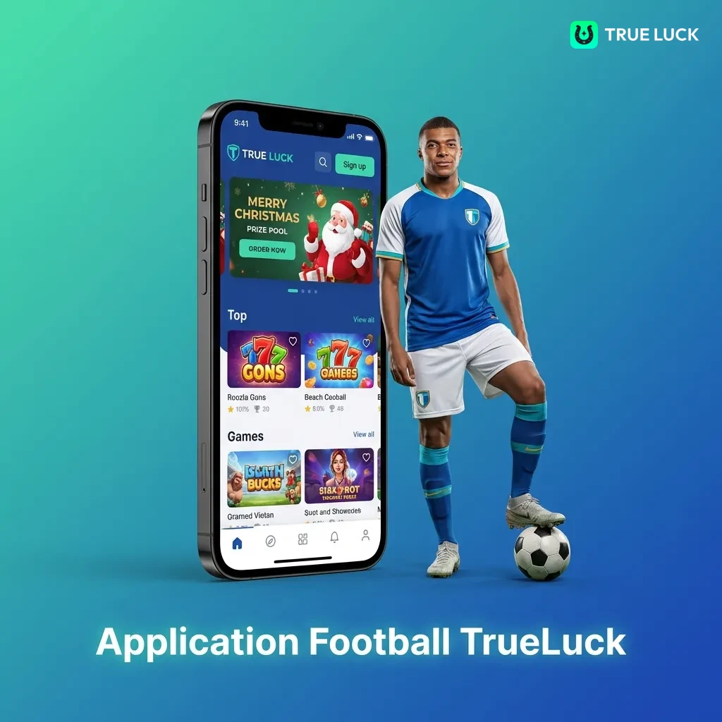 TrueLuck football betting app interface showing live odds, matches, and bet slip on mobile device