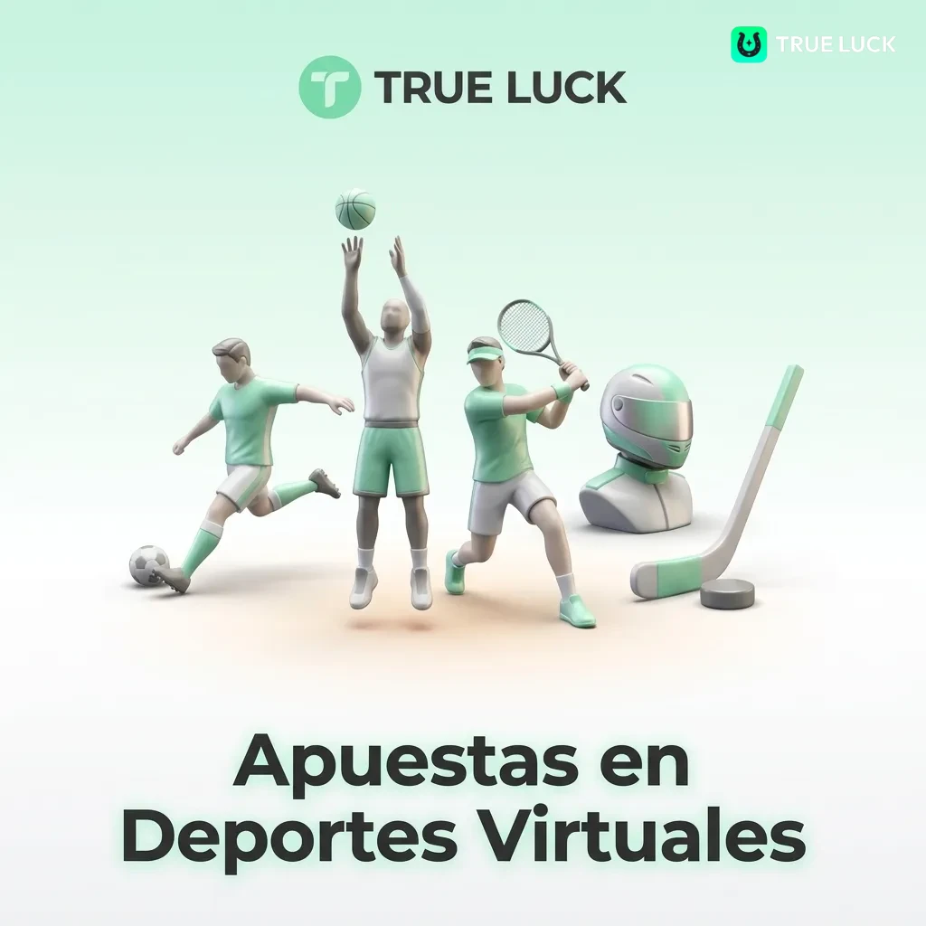 Interfaz de apuestas en deportes virtuales mostrando opciones de fútbol, carreras de caballos, galgos y tenis en TrueLuck