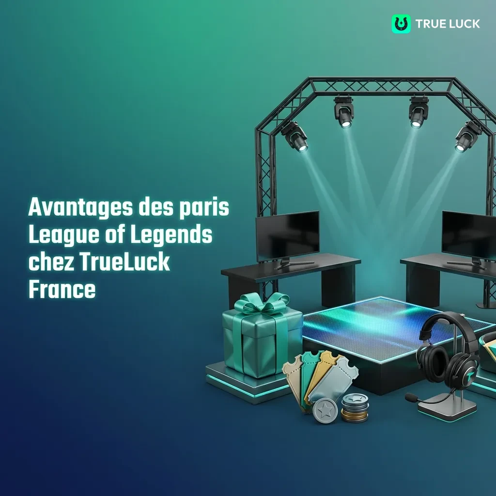 TrueLuck France esports betting platform showing League of Legends bonuses, payment methods, and mobile app features
