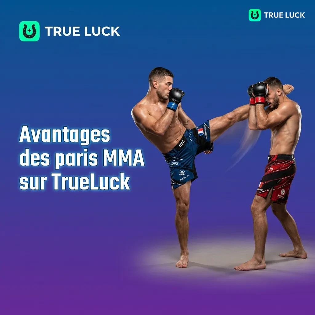 Paris MMA sur TrueLuck : licence ANJ, cotes compétitives, paris en direct, large couverture événements, stats détaillées