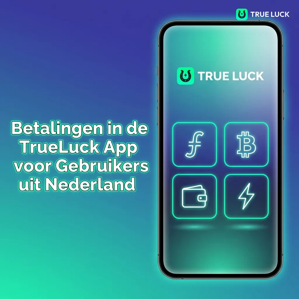 TrueLuck App payment methods for Netherlands users including banks, cards, Apple Pay, Google Pay, and cryptocurrency options.