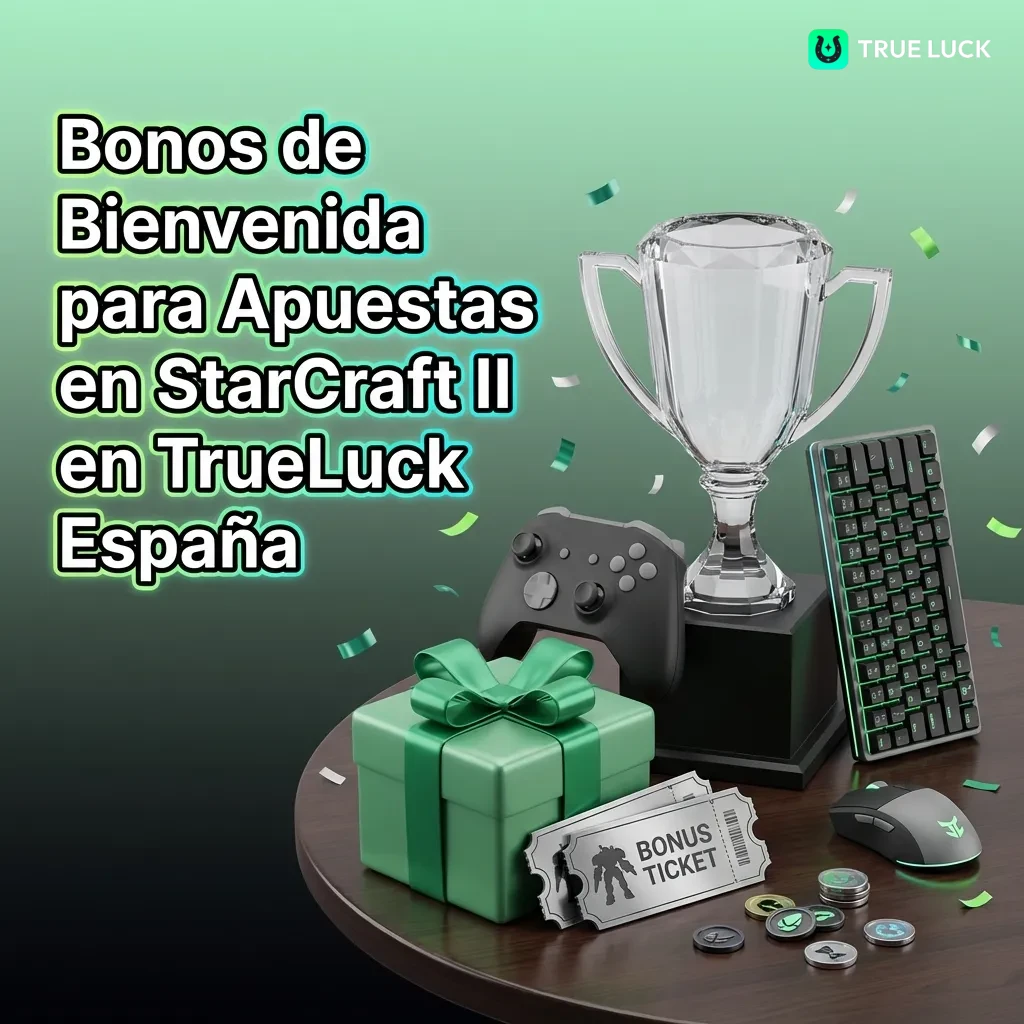 TrueLuck España welcome bonus for StarCraft II betting: 100% up to €300 sports bonus plus casino offers and free spins.