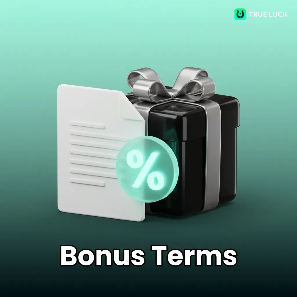 Document showing bonus terms and conditions for online casino promotions with wagering requirements and eligibility rules