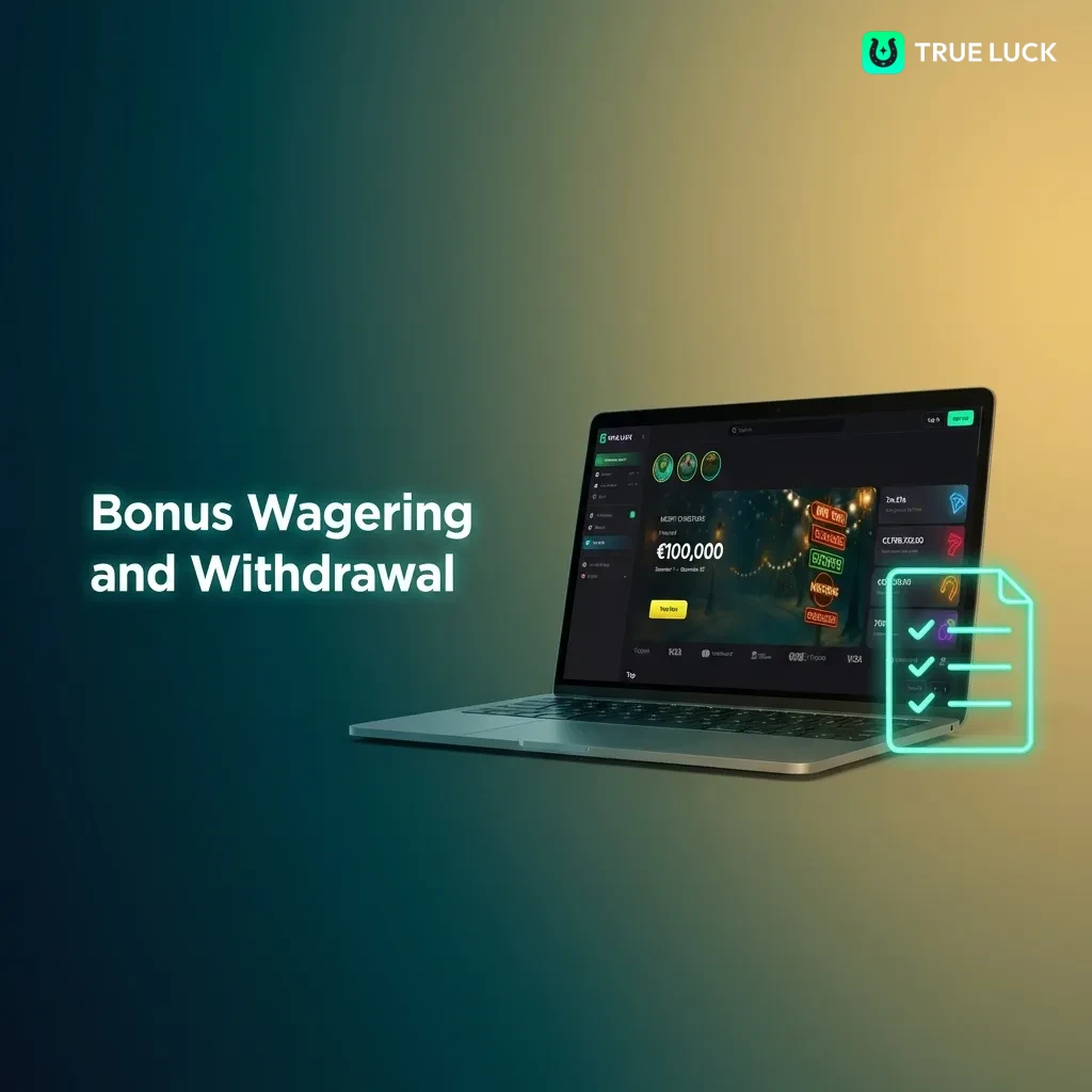 Bonus account interface showing wagering requirements, progress tracking, and withdrawal conditions for casino bonuses