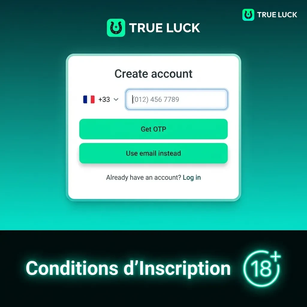 Registration requirements form showing age, residency, and identity verification rules for French gaming platform users