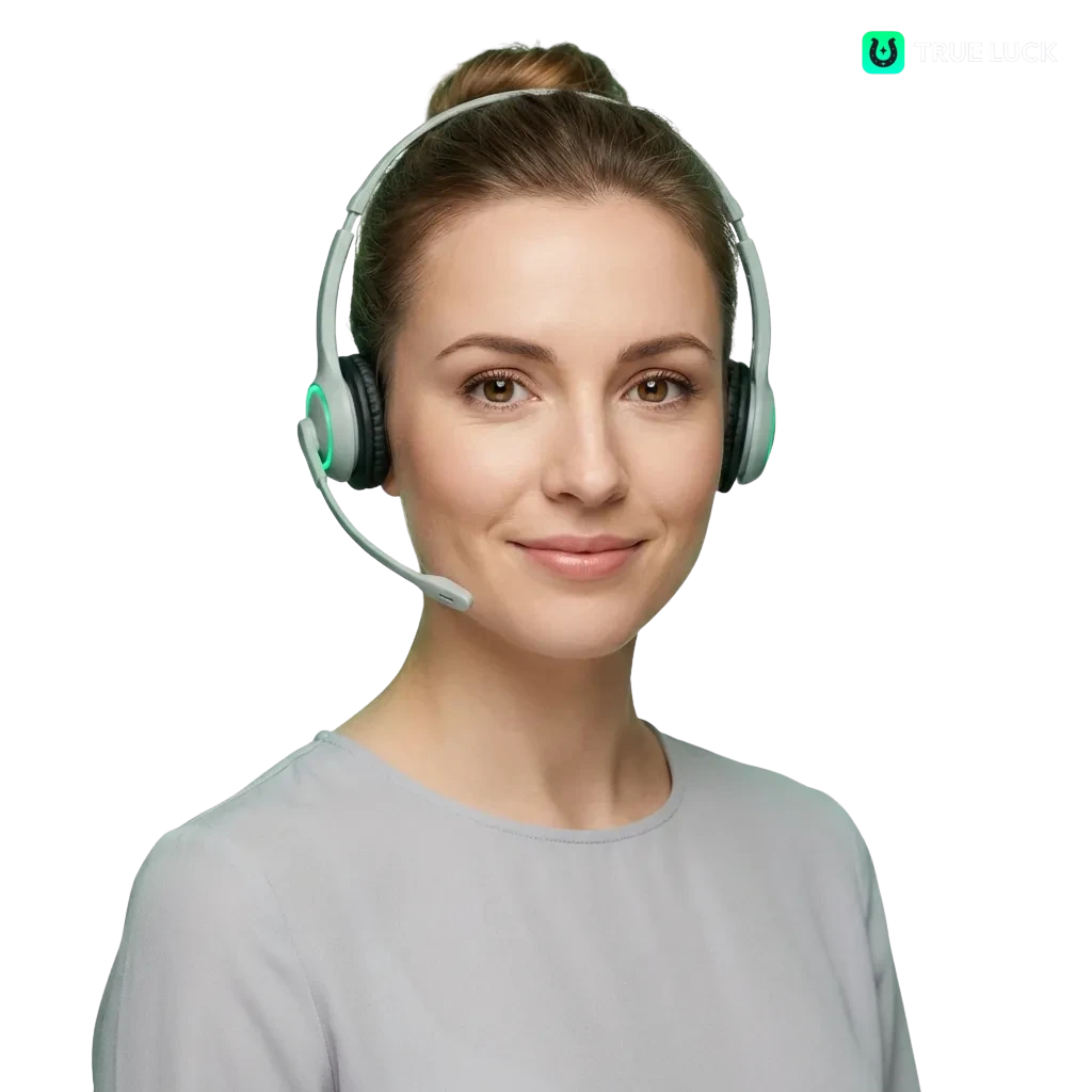 TrueLuck Afflinkers Ireland contact page showing email, live chat, phone, and social messenger support options