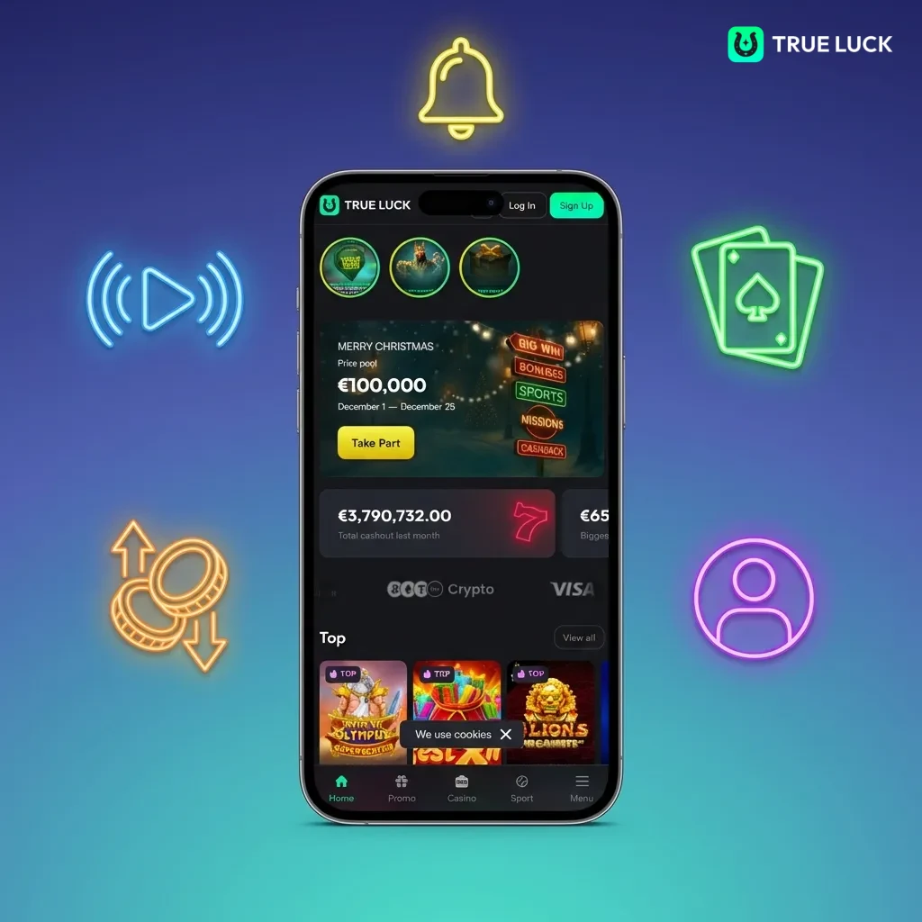 TrueLuck Mobile App mit Wett- und Casino-Funktionen, lokalen Zahlungsmethoden und über 4.000 Spielen auf Smartphone