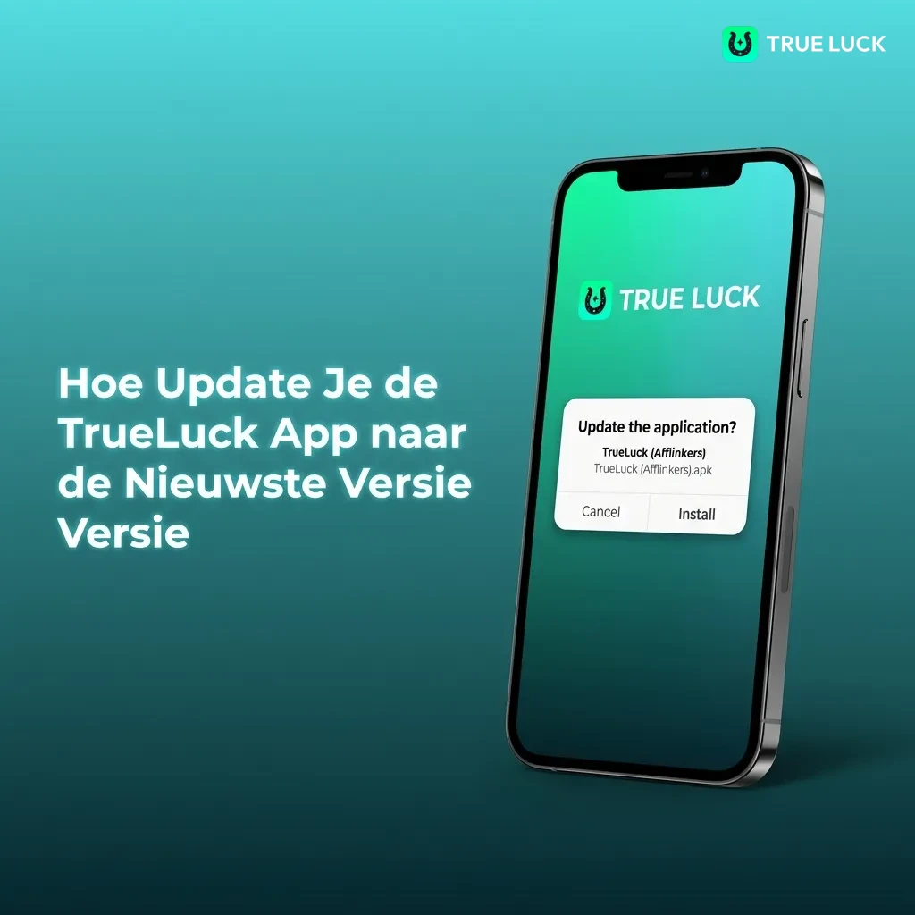 TrueLuck app updates automatisch bij elke start via internetverbinding, geen handmatige actie nodig