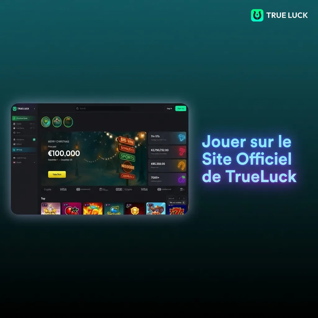 TrueLuck official website homepage showing casino games and sports betting options accessible via web browser