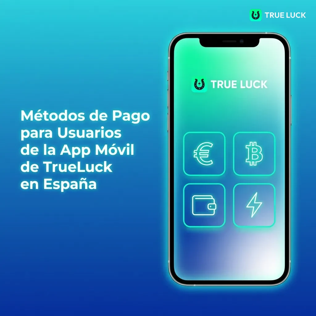 TrueLuck mobile app payment methods in Spain including bank transfer, Revolut, cards, Apple Pay, Google Pay, and crypto