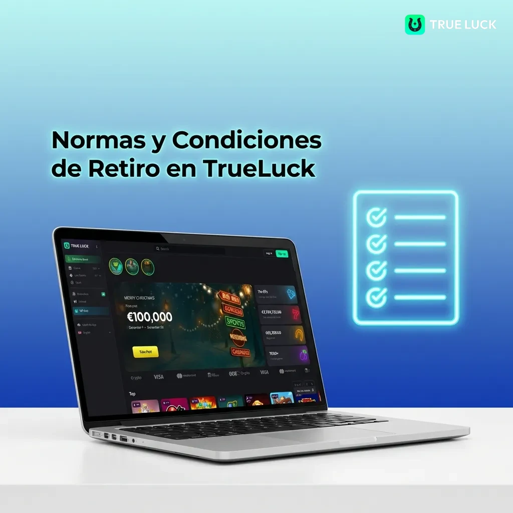 Player checking withdrawal terms and conditions on TrueLuck casino platform in Spain for secure transactions