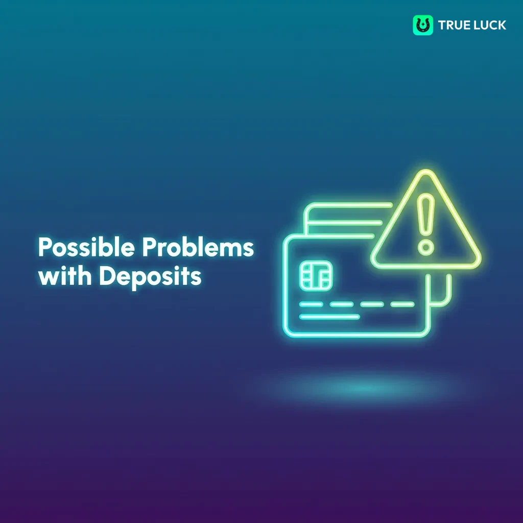 Troubleshooting guide showing common deposit problems for online gaming accounts with solutions for payment issues.