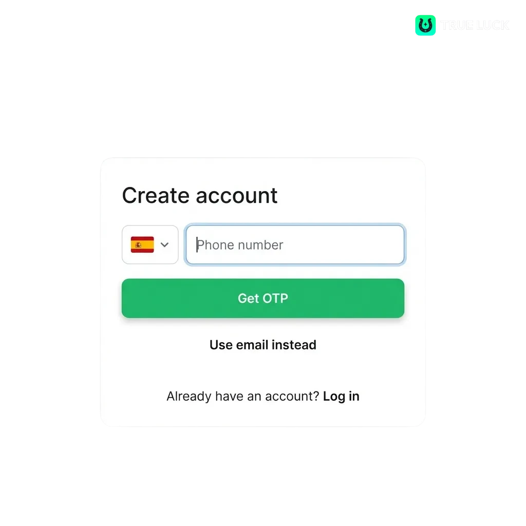 Registro e inicio de sesión en TrueLuck, plataforma de casino y apuestas deportivas con bonos de bienvenida en España