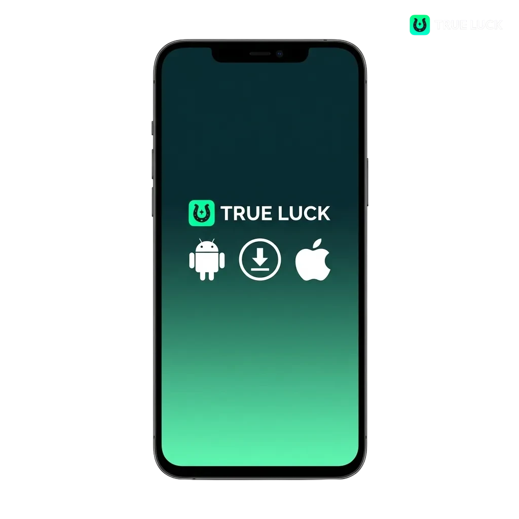 TrueLuck Android app interface showing sports betting, live casino, and slot games with welcome bonus offers