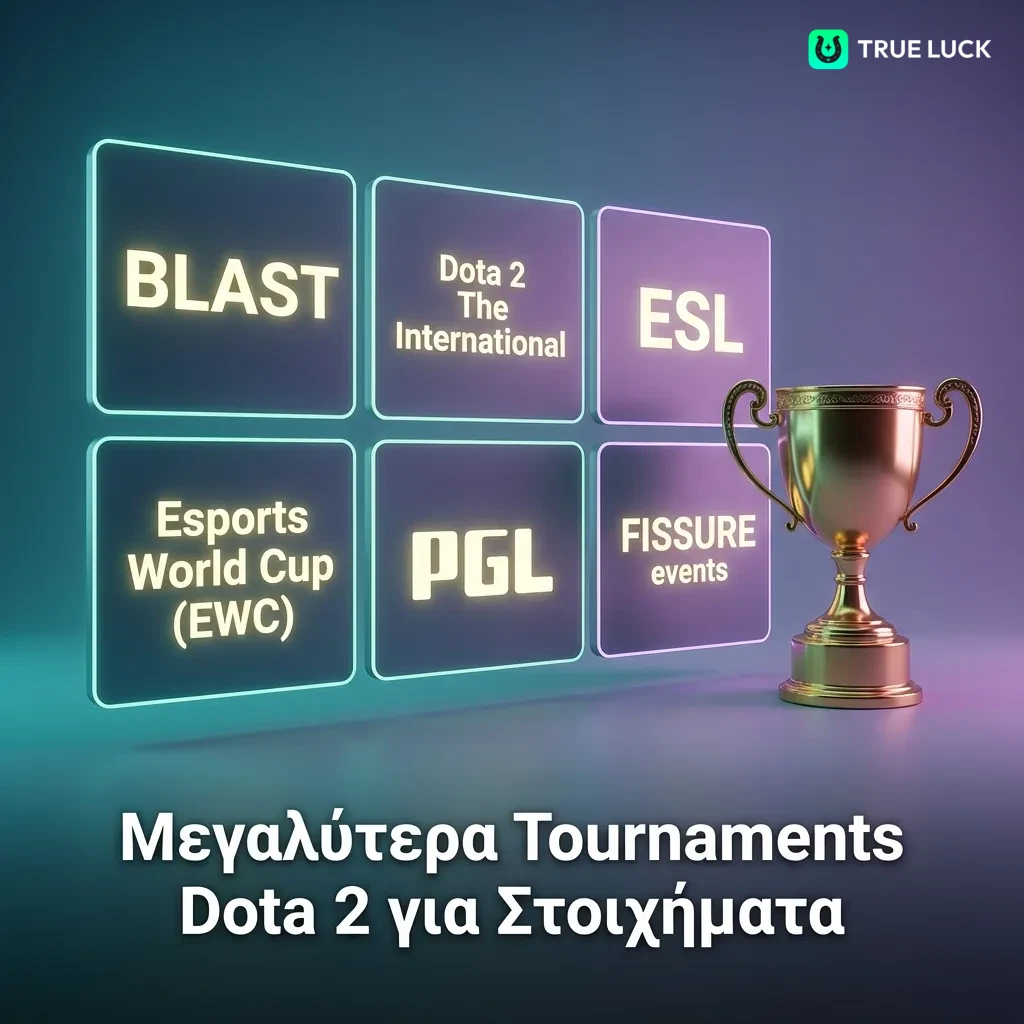 Major Dota 2 tournaments including The International, BLAST, ESL, and other premier esports championships for betting
