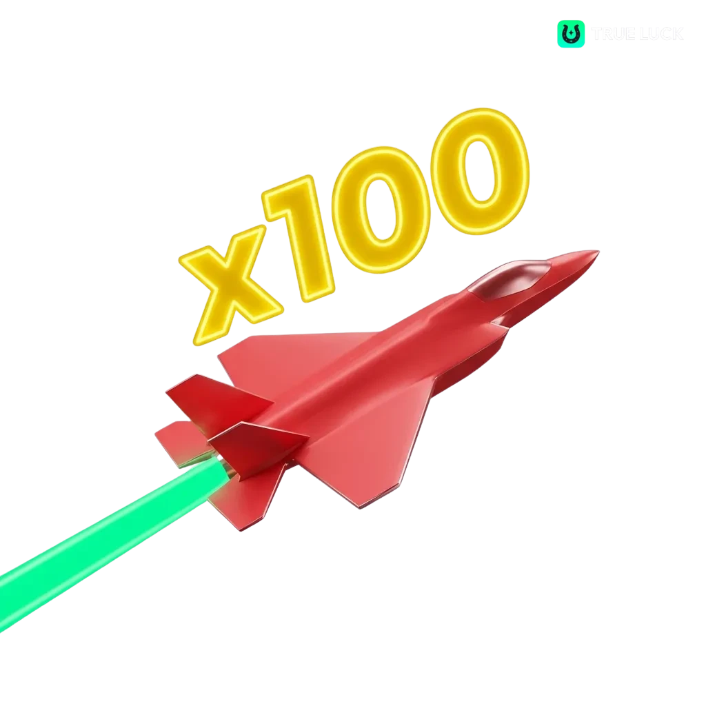 TrueLuck Aviator crash game interface showing multiplier and betting controls for German players